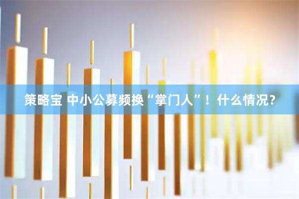 策略宝 中小公募频换“掌门人”！什么情况？